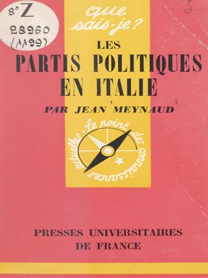 cover image of Les partis politiques en Italie